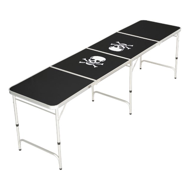 Skull n Bones Black ping pong table (Angled)