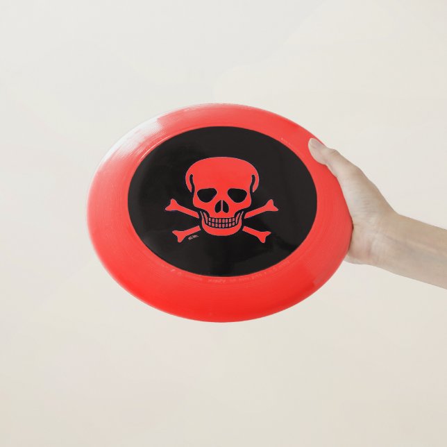Skull n Bones black red Frisbee (In Hand)