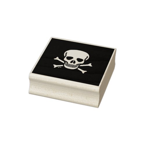 Skull n Bones Black rubber stamp no handle