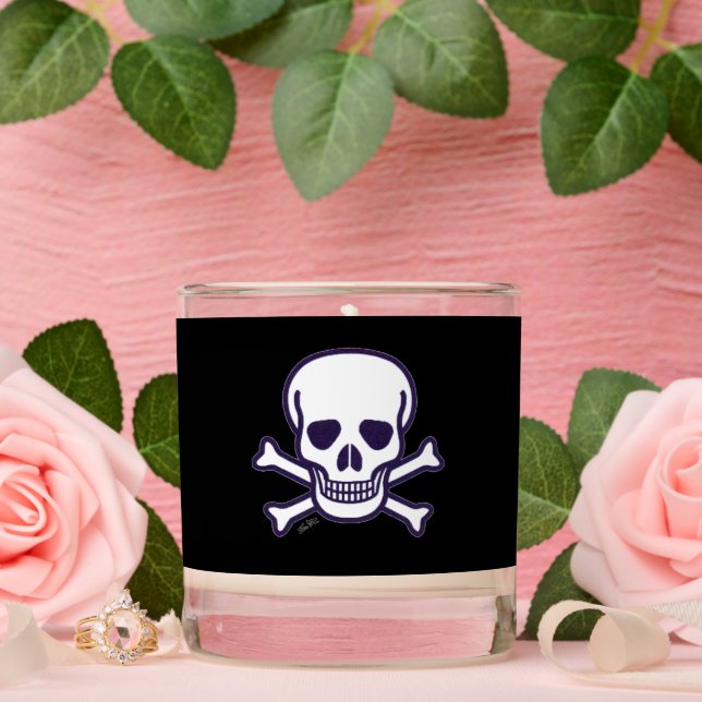 Skull n Bones black scented candle (Wedding)