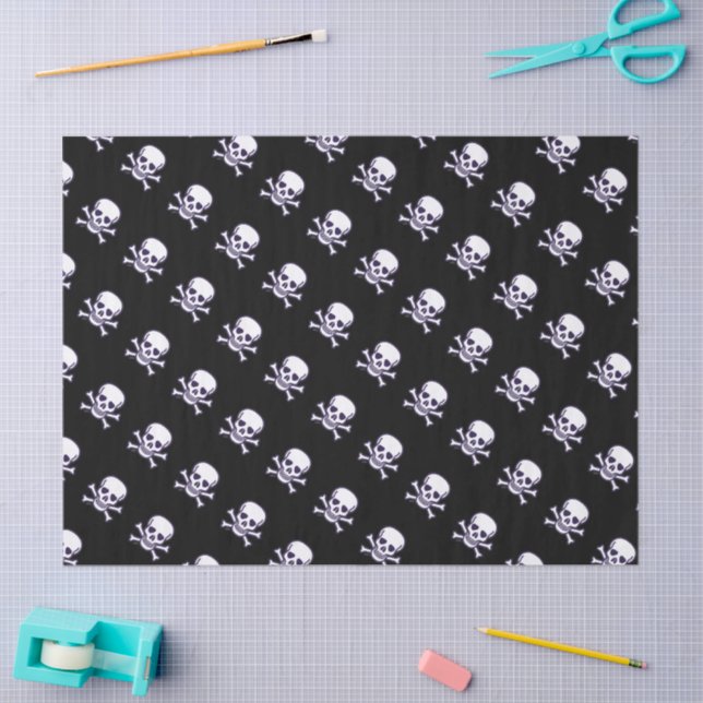 Skull n Bones black tissue paper (Craft)