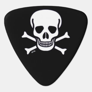 Skull n Bones black triangle guitar pick