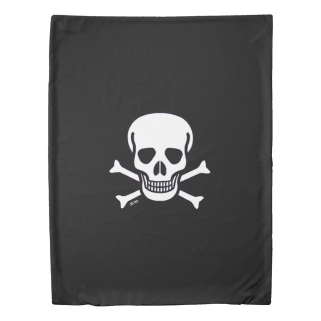 Skull n Bones Black twin duvet cover (Front)
