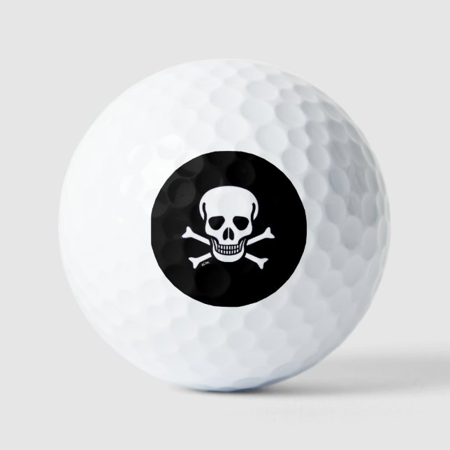 Skull n Bones Black value golf balls (Front)