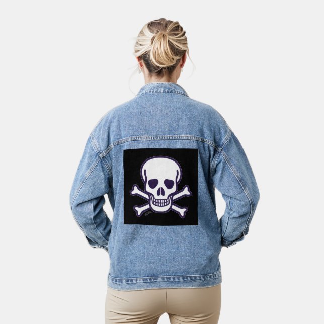 Skull n Bones black women denim jacket (Model)