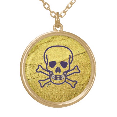 Skull n Bones Gold Vein gold plated necklace