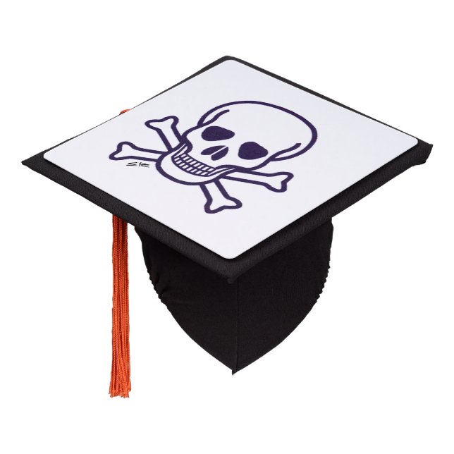 Skull n Bones graduation cap (Angled)