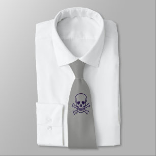 Skull n Bones gray necktie