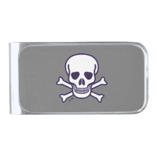 Skull n Bones gray silver money clip
