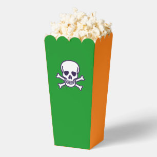 Skull n Bones green and orange popcorn boxes