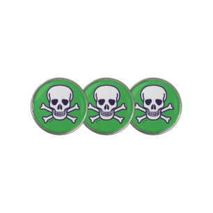 Skull n Bones green golf ball markers
