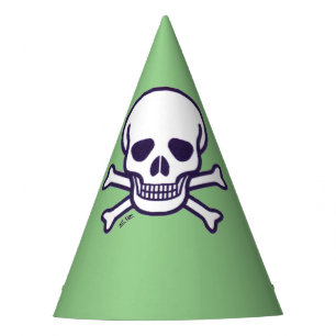 Skull n Bones green party hats