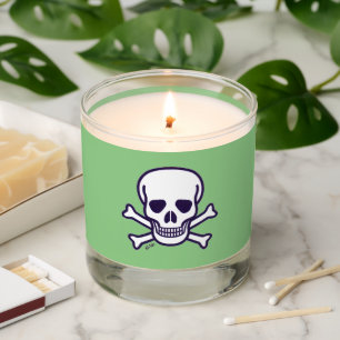 Skull n Bones green scented candle