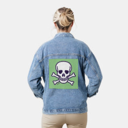 Skull n Bones green women denim jacket