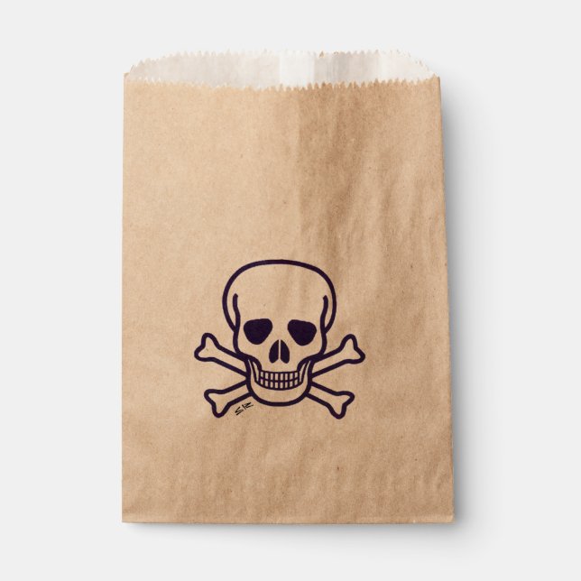 Skull n Bones kraft favor bags (Front)