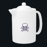 Skull n Bones left hand porcelain teapot<br><div class="desc">Skull n Bones teapots are for tea drinkers, horror fans, rockers, murder mystery fans, skull collectors, pirate reenactors, cosplayers, roleplay gamers (especially on game nights), Goths, and people who just like skulls. Skull n Bones is Steamy Raimon original art. * Only the brave will drink of the brew from such...</div>