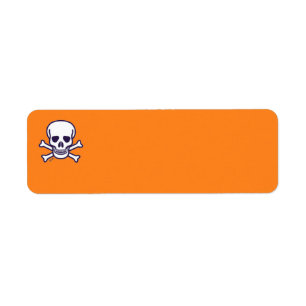 Skull n Bones orange return address labels