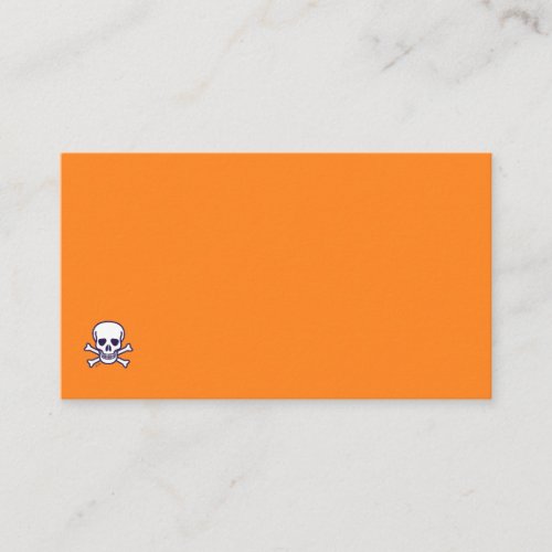 Skull n Bones orange standard business card corner