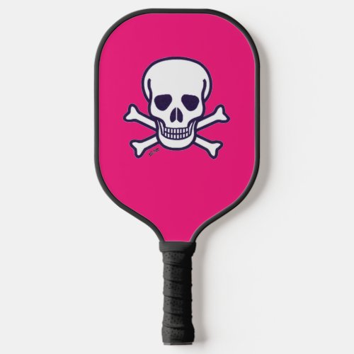Skull n Bones pink and black pickleball paddle