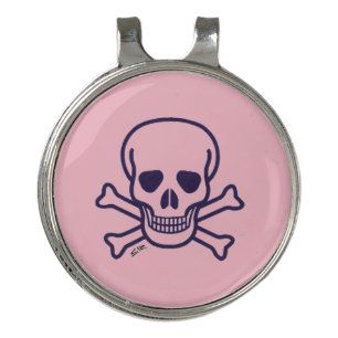 Skull n Bones Pink hat clip
