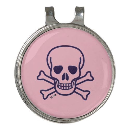 Skull n Bones Pink hat clip