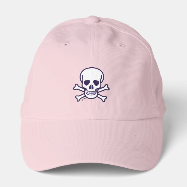 Skull n Bones pink performance cap (Front)