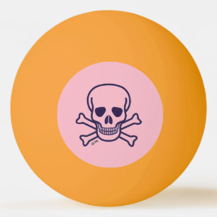 Skull n Bones Pink yello glo 1 star ping pong ball