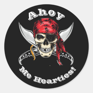 Skull n bones Pirate Legend Classic Round Sticker