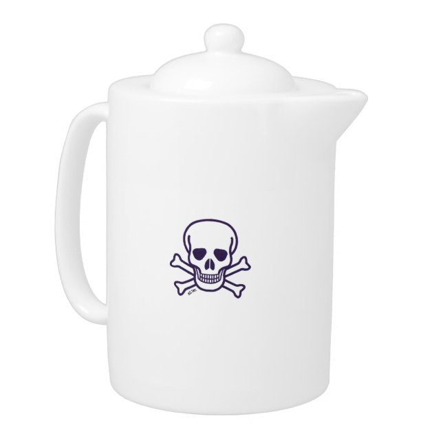 Skull n Bones porcelain teapot 2 sided (Left)