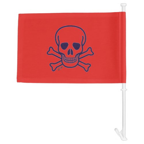 Skull n Bones red car and boat flag