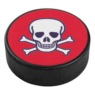 Skull n Bones red hockey puck