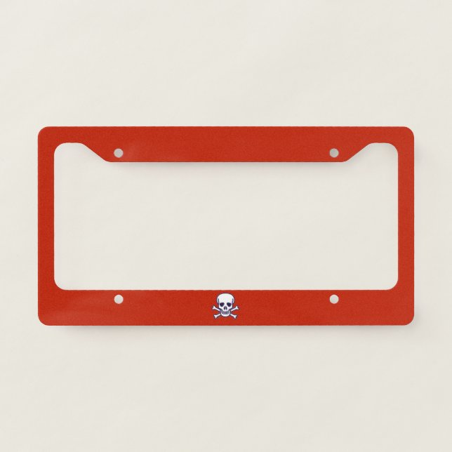Skull n Bones red license plate frame A (Front)