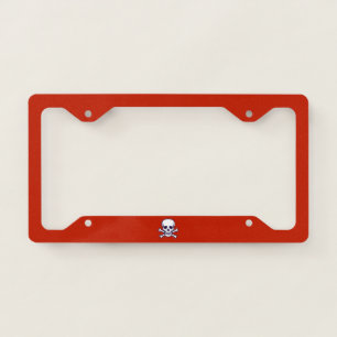 Skull n Bones red license plate frame B