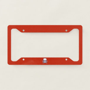 Skull n Bones red license plate frame C
