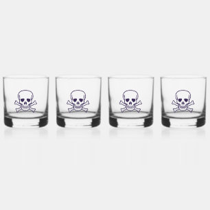 Skull n Bones rocks glass set 4