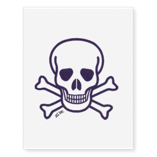 Skull n Bones temporary tattoo large