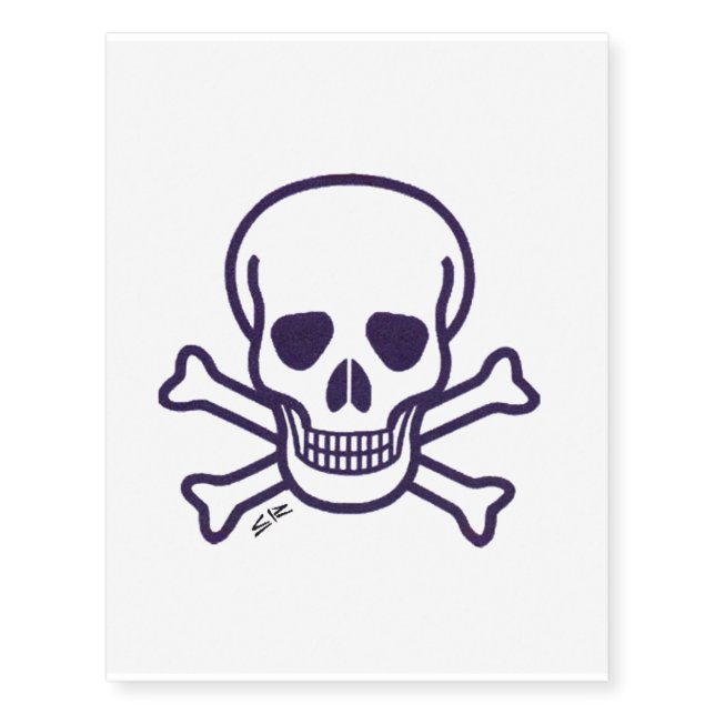 Skull n Bones temporary tattoo large (Front)