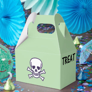Skull n Bones Trick Treat green gable favor boxes