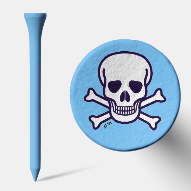 Skull n Bones white and blue golf tee top (Combo)