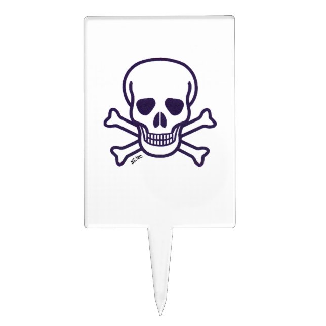 Skull n Bones white cake picks (Front)