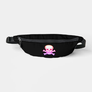 Skull n Bones white neon black fanny pack