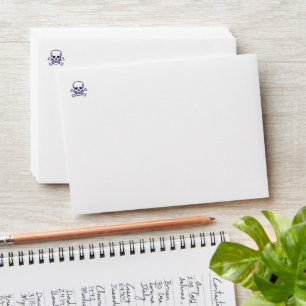 Skull n Bones white small envelopes front