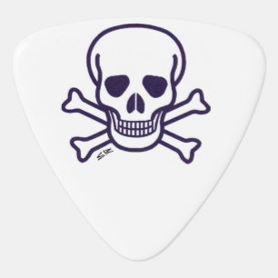 Skull n Bones white triangle guitar pick