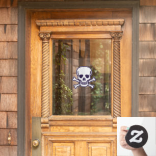 Skull n Bones window cling front stick