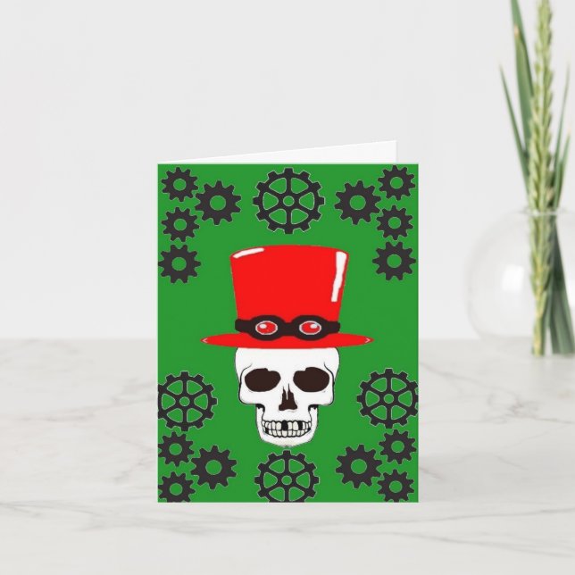 Skull n cog birthday card (Front)