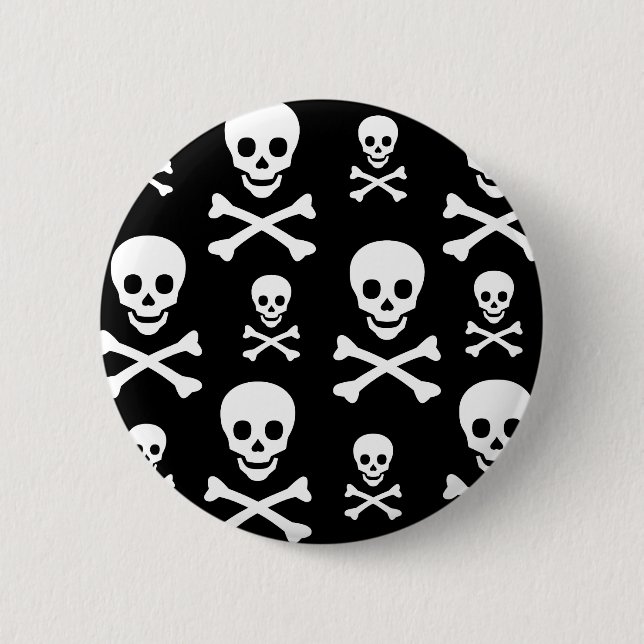 Skull N Crossbones Pinback Button (Front)