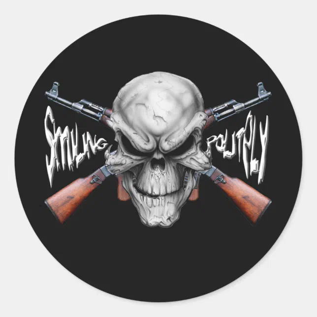 Skull n' Guns Sticker | Zazzle