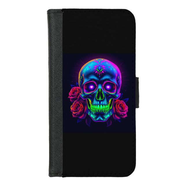 Skull N Roses  iPhone Wallet Case (Front)