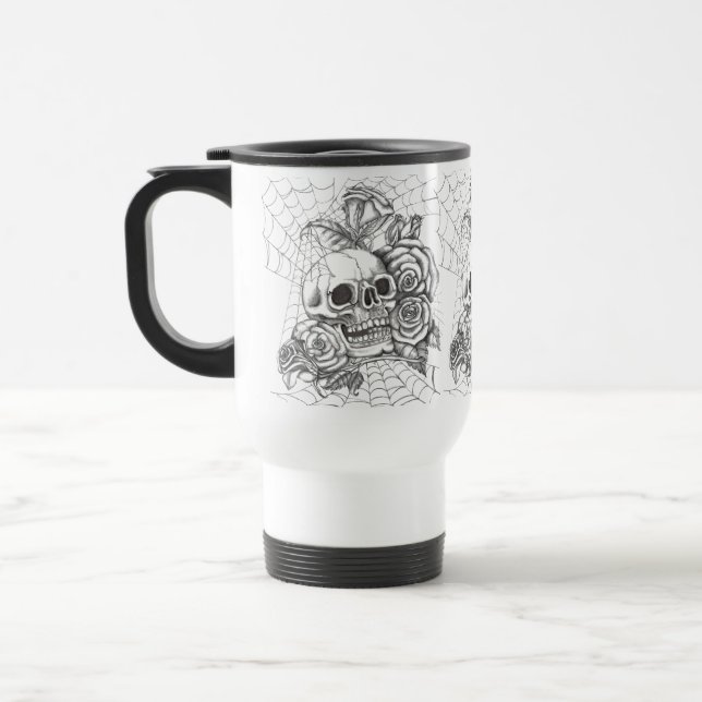 Skull N Roses Travel Mug (Left)