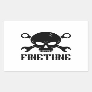 Skull 'n' Tools 2 - Finetune (black) Rectangular Sticker